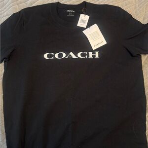 NWT Coach Black Logo Tee – M 🖤